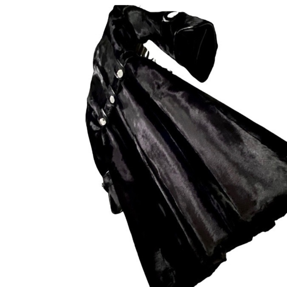 KAREN MILLEN Rare Signature Ponyskin Tailored Buckle Trench Coat - Picture 12 of 16